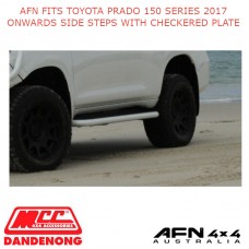 AFN FITS TOYOTA PRADO 150 SERIES 2017 ONWARDS SIDE STEPS WITH CHECKERED PLATE