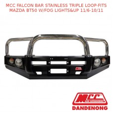 MCC FALCON BAR STAINLESS TRIPLE LOOP-FITS MAZDA BT50 W/FOG LIGHTS&UP 11/6-10/11