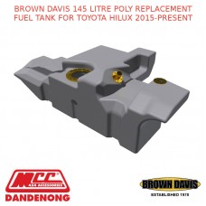 BROWN DAVIS 145 LITRE POLY REPLACEMENT FUEL TANK FOR TOYOTA HILUX 2015-PRESENT