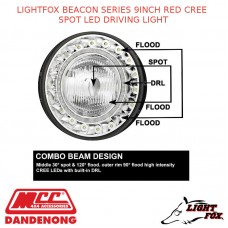 LIGHTFOX BEACON SERIES 9INCH RED CREE SPOT LED DRIVING LIGHT - L909FDRLR