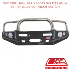 MCC STEEL BULL BAR 3 LOOPS S/S FITS HILUX 88 - 97 LN106 4X4 WINCH ARB TJM