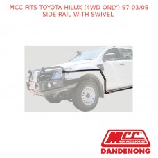 MCC BULLBAR SIDE RAIL WITH SWIVEL FITS TOYOTA HILUX (4WD ONLY) (97-03/05) -BLACK