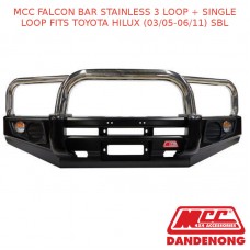 MCC FALCON BAR STAINLESS 3 LOOP + SINGLE LOOP FITS TOYOTA HILUX (03/05-06/11)SBL