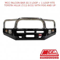 MCC FALCON BAR SS 3 LOOP + 1 LOOP FITS TOYOTA HILUX (7/11-9/15) WITH FOG AND UP