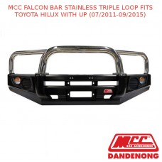 MCC FALCON BAR STAINLESS TRIPLE LOOP FITS TOYOTA HILUX WITH UP (07/2011-09/2015)