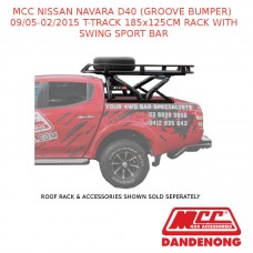 MCC T-RACK 185x125CM W/ SWING SPORT BAR FITS NISSAN NAVARA D40(G B)(09/05-02/15)