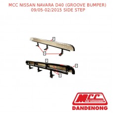 MCC BULLBAR SIDE STEP FITS NISSAN NAVARA D40 (GROOVE BUMPER) (09/05-02/15)BLACK