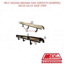 MCC BULLBAR SIDE STEP FITS NISSAN NAVARA D40 (SMOOTH BUMPER)(09/10-02/15)BLACK