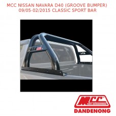 MCC CLASSIC SPORT BAR BLACK TUBING FITS NISSAN NAVARA D40 (GB)(09/2005-02/2015)