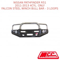 MCC FALCON STEEL WINCH BULL BAR - 3 LOOPS FITS NISSAN PATHFINDER R51 - 03012-002