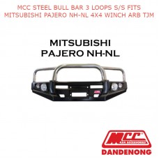 MCC STEEL BULL BAR 3 LOOPS S/S FITS MITSUBISHI PAJERO NH-NL 4X4 WINCH ARB TJM