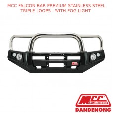 MCC FALCON BAR PREMIUM STAINLESS STEEL TRIPLE LOOPS - WITH FOG LIGHT 