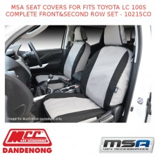 MSA SEAT COVERS FITS TOYOTA LC 100S COMPLETE FRONT&SECOND ROW SET - 10215CO