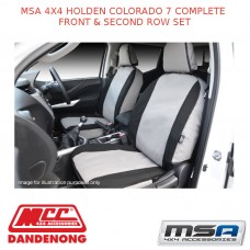 MSA SEAT COVERS FITS HOLDEN COLORADO 7 COMPLETE FRONT & SECOND ROW SET - CO674CO