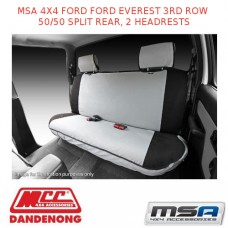 MSA SEAT COVERS FITS FORD EVEREST 3RD ROW 50/50 SPLIT REAR, 2 HEADRESTS