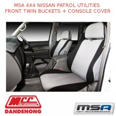 MSA SEAT COVERS FITS NISSAN PATROL UTILITIES FRONT TWIN BUCKETS + CONSOLE COVER