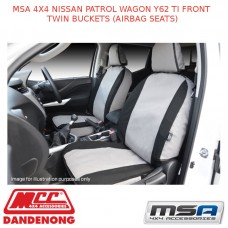 MSA SEAT COVERS FIT NISSAN PATROL WAGON Y62 TI FRONT TWIN BUCKETS (AIRBAG SEATS)