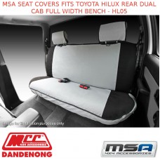 MSA SEAT COVERS FITS TOYOTA HILUX REAR DUAL CAB FULL WIDTH BENCH - HL05