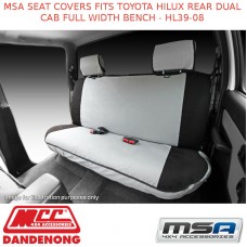 MSA SEAT COVERS FITS TOYOTA HILUX REAR DUAL CAB FULL WIDTH BENCH - HL39-08