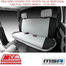MSA SEAT COVERS FITS TOYOTA HILUX REAR DUAL CAB FULL WIDTH BENCH - HL39-SR5