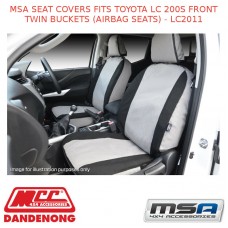 MSA SEAT COVERS FITS TOYOTA LC 200S FRONT TWIN BUCKETS (AIRBAG SEATS) - LC2011