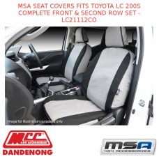 MSA SEAT COVERS FITS TOYOTA LC 200S COMPLETE FRONT & SECOND ROW SET - LC21112CO