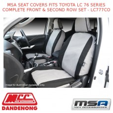 MSA SEAT COVERS FITS TOYOTA LC 76S COMPLETE FRONT & 2ND ROW SET - LC777CO