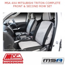 MSA SEAT COVERS FOR FITS MITSUBISHI TRITON COMPLETE FRONT & SECOND ROW SET