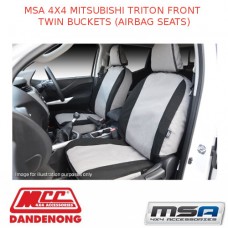 MSA SEAT COVERS FOR FITS MITSUBISHI TRITON FRONT TWIN BUCKETS - AIRBAG SEATS