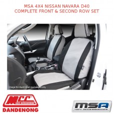 MSA SEAT COVERS FITS NISSAN NAVARA D40 COMPLETE FRONT & 2ND ROW SET - NN003CO-RX