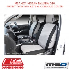 MSA SEAT COVERS FITS NISSAN NAVARA D40 FRONT TWIN BUCKETS & CONSOLE COVER