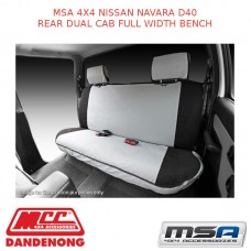 MSA SEAT COVERS FITS NISSAN NAVARA D40 REAR DUAL CAB FULL WIDTH BENCH - NN33-RX