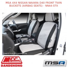 MSA SEAT COVERS FITS NISSAN NAVARA D40 FRONT TWIN BUCKETS (AIRBAG) - NN44-STX