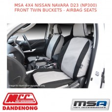 MSA SEAT COVERS FITS NISSAN NAVARA D23 (NP300) FRONT TWIN BUCKETS - AIRBAG SEATS
