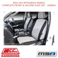 MSA SEAT COVERS FITS MITSUBISHI PAJERO COMPLETE FRONT & 2ND ROW SET - PP123CO