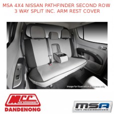 MSA SEAT COVERS FITS NISSAN PATHFINDER SECOND ROW 3 WAY SPLIT INC.ARM REST COVER