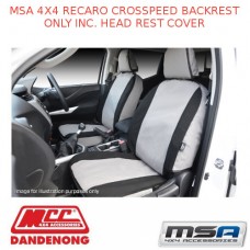 MSA SEAT COVERS FOR RECARO CROSSPEED BACKREST ONLY INC. HEAD REST COVER