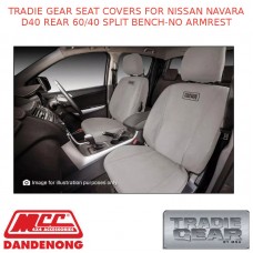 TRADIE GEAR SEAT COVERS FITS NISSAN NAVARA D40 REAR 60/40 SPLIT BENCH-NO ARMREST