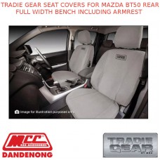 TRADIE GEAR SEAT COVERS FITS MAZDA BT50 REAR FULL WIDTH BENCH INCLUDING ARMREST