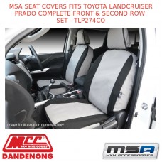 MSA SEAT COVERS FITS TOYOTA LC PRADO COMPLETE FRONT & 2ND ROW SET - TLP274CO