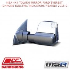 MSA 4X4 TOWING MIRROR FITS FORD EVEREST (CHROME ELECTRIC INDICATORS HEATED) 15-C
