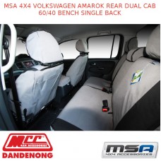MSA SEAT COVERS FITS VOLKSWAGEN AMAROK REAR DUAL CAB 60/40 BENCH SINGLE BACK