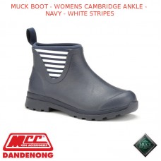 MUCK BOOT - WOMENS CAMBRIDGE ANKLE - NAVY - WHITE STRIPES