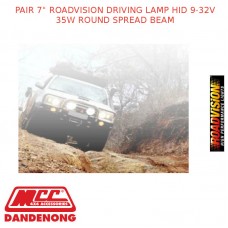 PAIR 7" ROADVISION DRIVING LAMP HID 9-32V 35W ROUND SPREAD BEAM