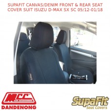 SUPAFIT CANVAS/DENIM FRONT & REAR SEAT COVER FITS ISUZU D-MAX SX SC 05/12-01/18