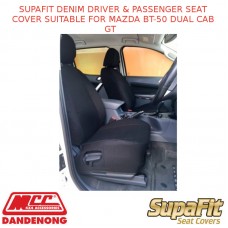 SUPAFIT DENIM DRIVER &PASSENGER SEAT COVER SUITABLE FITS MAZDA BT-50 DUAL CAB GT 