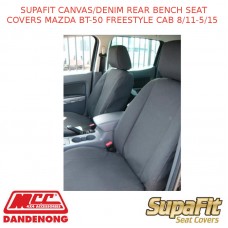 SUPAFIT CANVAS/DENIM REAR BENCH SEAT COVERS FITS MAZDA BT-50 FREESTYLE CAB 