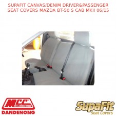 SUPAFIT CANVAS/DENIM DRIVER&PASSENGER SEAT COVERS FITS MAZDA BT-50 S CAB MKII 