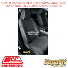 SUPAFIT CANVAS/DENIM DRIVER&PASSENGER SEAT COVER FITS HOLDEN COLORADO 1 CAB RG