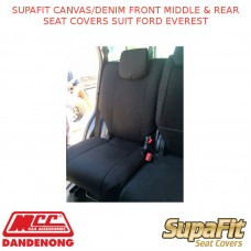 SUPAFIT CANVAS/DENIM FRONT MIDDLE & REAR SEAT COVERS FITS FORD EVEREST